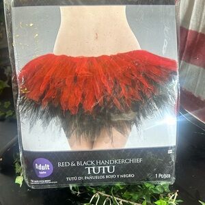 NIP Adult Red & Black Handkerchief Tutu Halloween costume